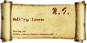 Móry Ivonn névjegykártya
