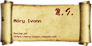 Móry Ivonn névjegykártya